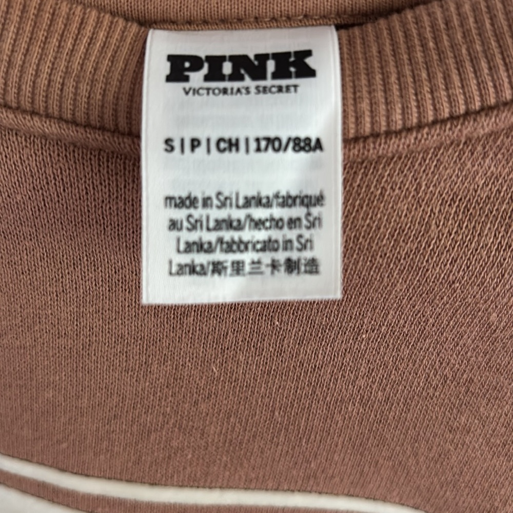 PINK Victoria's Secret Tan Crewneck Sweater Casual Soft - Picture 3 of 3